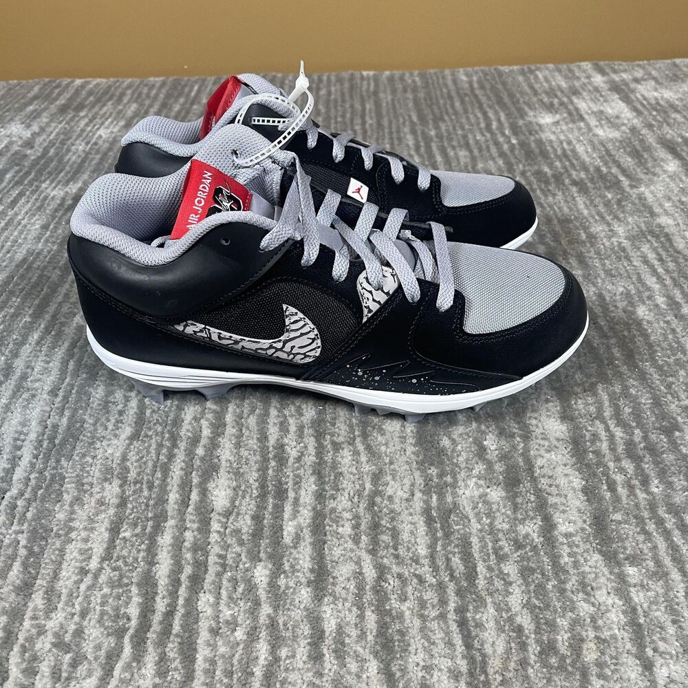 Jordan Stadium 90 Low TD Mens 9.5 Black Gray Football Cleats Nike HQ0210-060